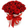 красные розы в шляпной коробке. Мурманск