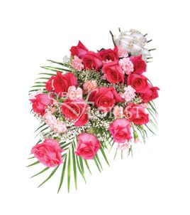 букет из роз и гвоздик