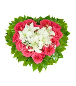 букет из роз и лилий с оазисом