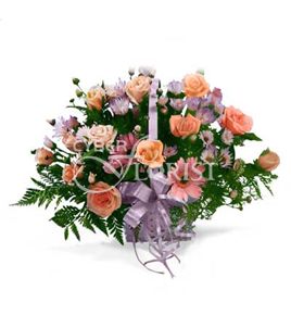 букет из роз гербер и хризантем