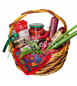 Заказать продуктовый набор в корзине с доставкой | Cyber-Florist.ru