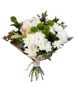 кустовые хризантемы с орхидеей