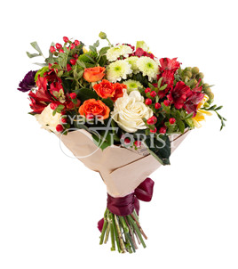 розы и кустовые хризантемы