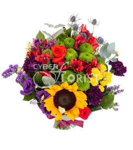 кустовые хризантемы и розы