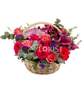 каллы и розы в букете