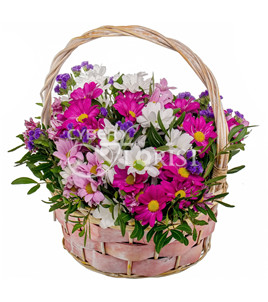 кустовые хризантемы в букете