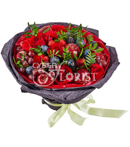 букет из фруктов и цветов