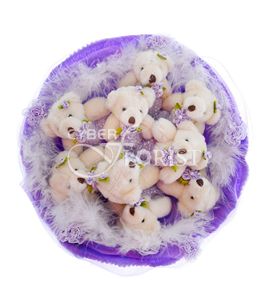 сиреневый букет из игрушек