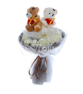 букет из двух плюшевых игрушек