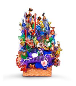 букет из конфет с фруктами