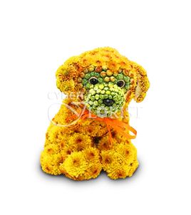 Цветочная композиция в виде собачки